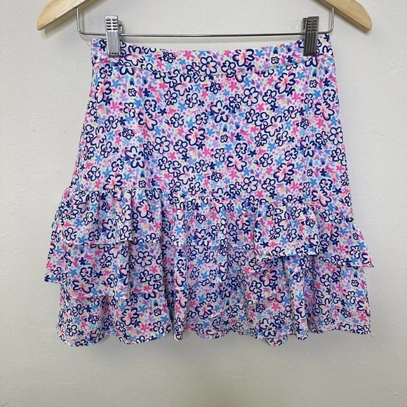Lilly Pulitzer New Tilly Tiered Ruffle Skirt Multi Fun Sun Repeat Ditsy Skirt 00 - Picture 3 of 12